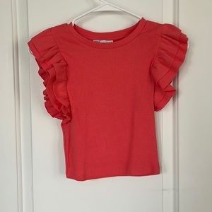 Zara ruffled sleeves pink top